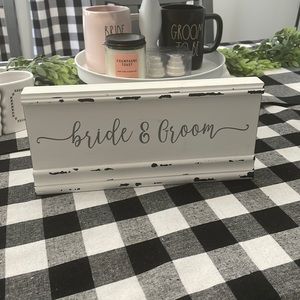 Bride and groom sign